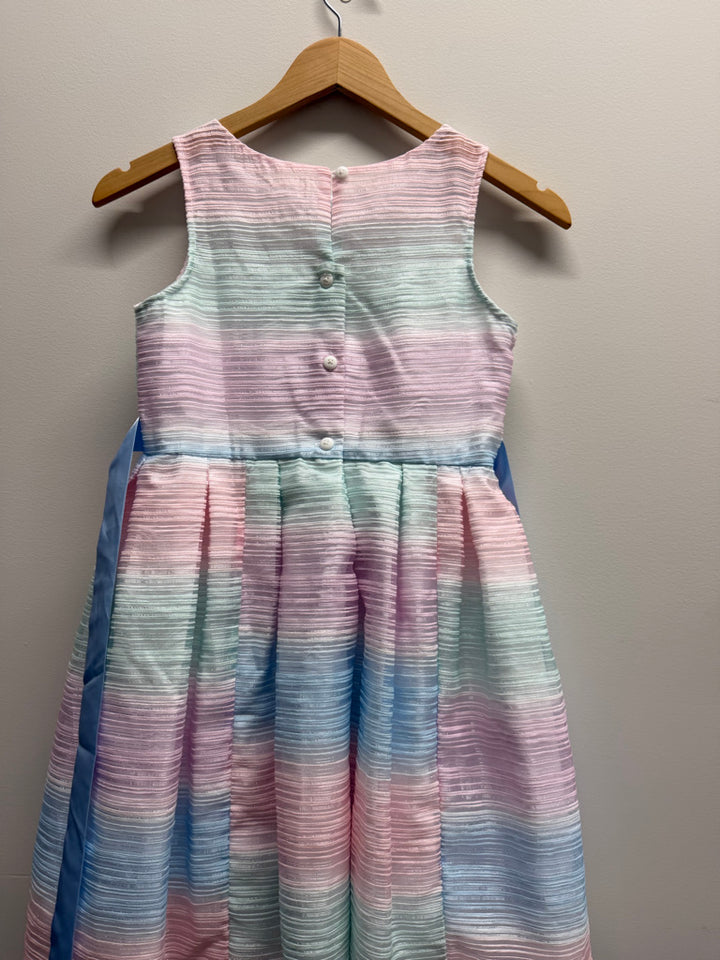 Jona Michelle Special Occasion Dress – 10 | Pastel Stripe Blue Tie Strap Light Green & Blue
