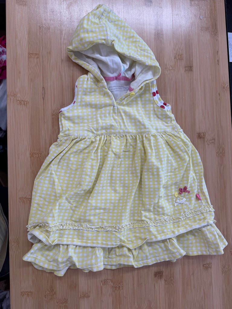 Souris Mini Yellow Gingham Hooded Tunic – 18M | Excellent - Nest and Sprout-Consignment