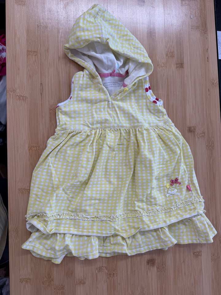 Souris Mini Yellow Gingham Hooded Tunic – 18M | Excellent