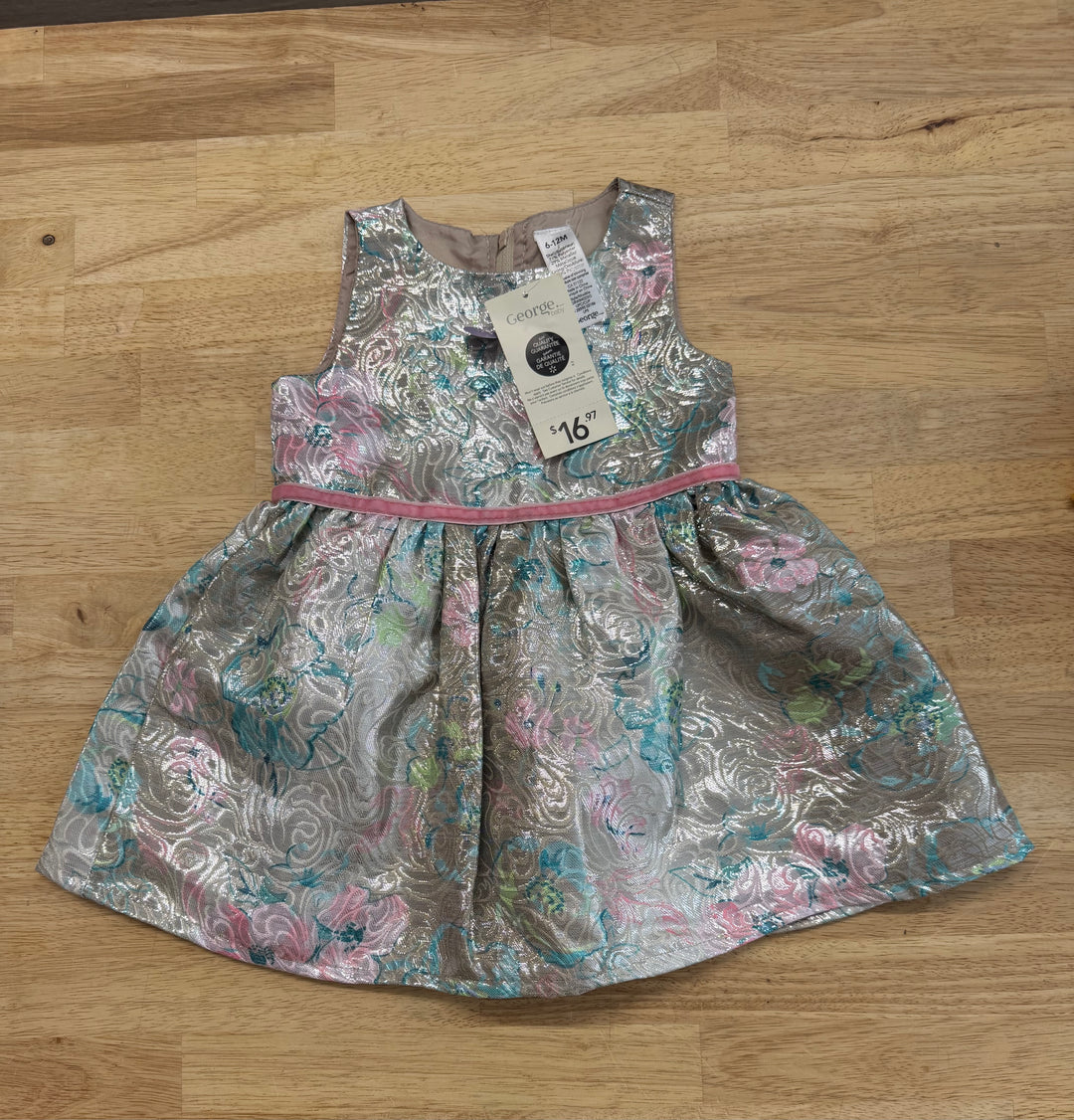 George Special Occasion Dress – 6–12M | Metallic Pink &amp; Blue NWT