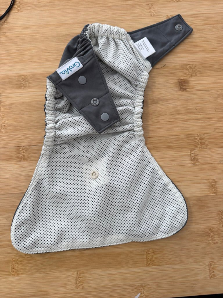 GroVia Diaper Cover | Charcoal with Mesh Liner - Nest and Sprout-Consignment