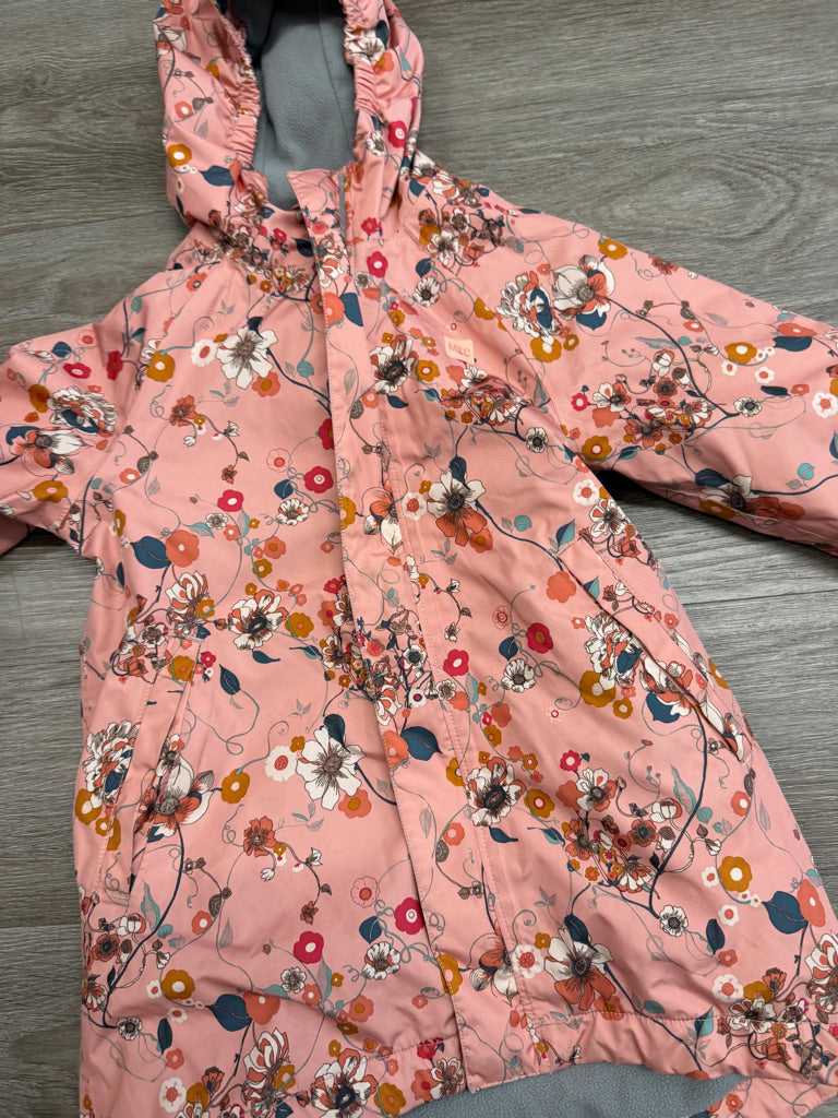 MEC Rain Jacket – 5 | Fleece-Lined Light Pink Floral Allover