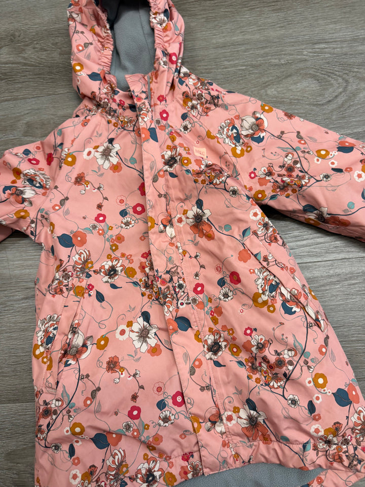 MEC Rain Jacket – 5 | Fleece-Lined Light Pink Floral Allover