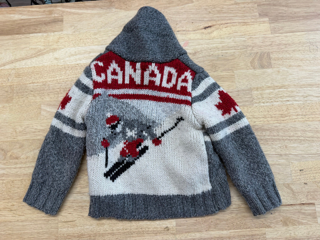 Canadiana Knit Sweater – 2T | Ski Character on Back
