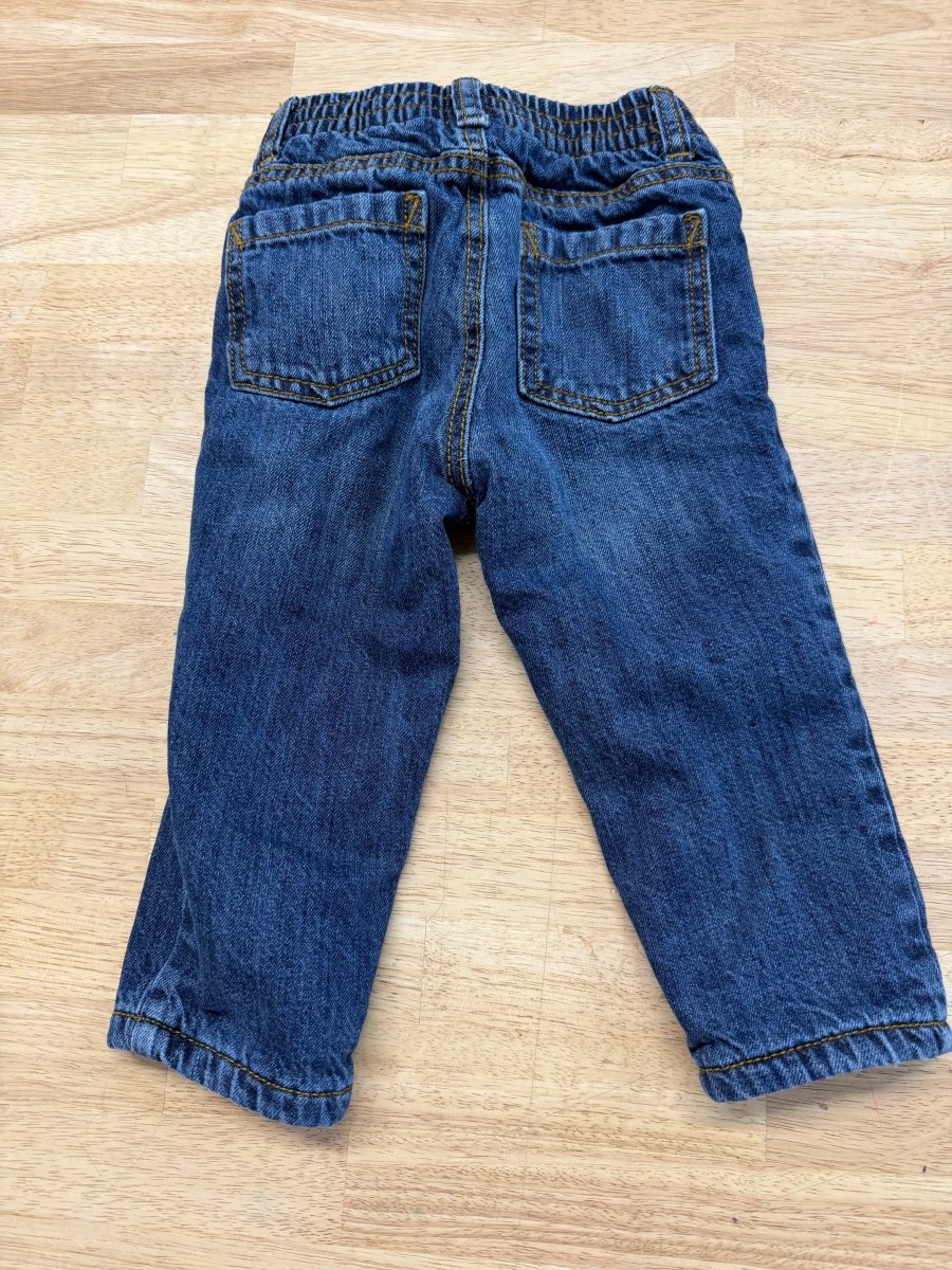 Old Navy Lined Jeans Medium Wash Elastic Waist | Size 18–24M - Nest and Sprout - Consignment