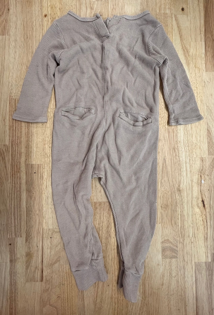 Smash + Tess 3Y Waffle Knit Romper (Light Brown)