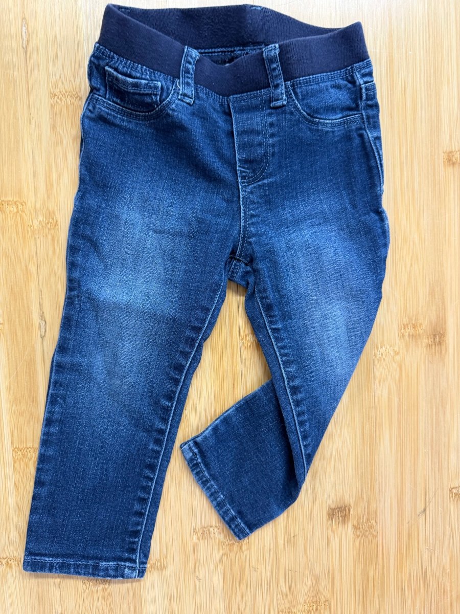 Baby Gap Dark Wash Elastic Waist Denim – 18–24M - Nest and Sprout-Consignment