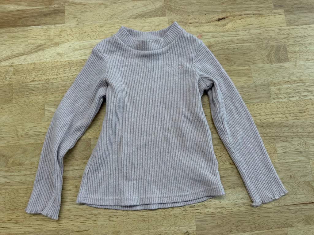 Roots Sparkle Ribbed Shirt – 4T | Light Pink | Silver Sparkle