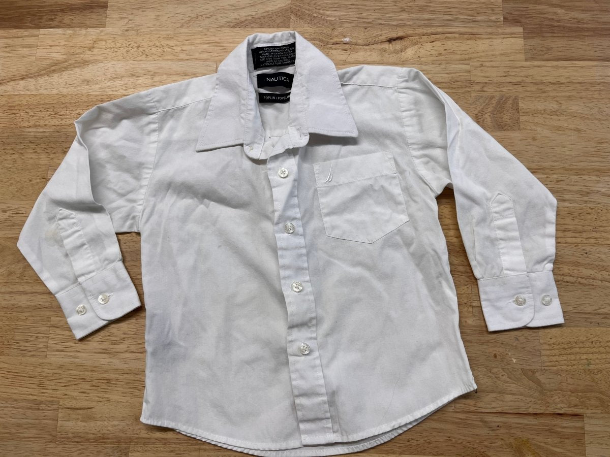 Nautica Size 4 White Poplin Button - Up - Nest and Sprout - Consignment