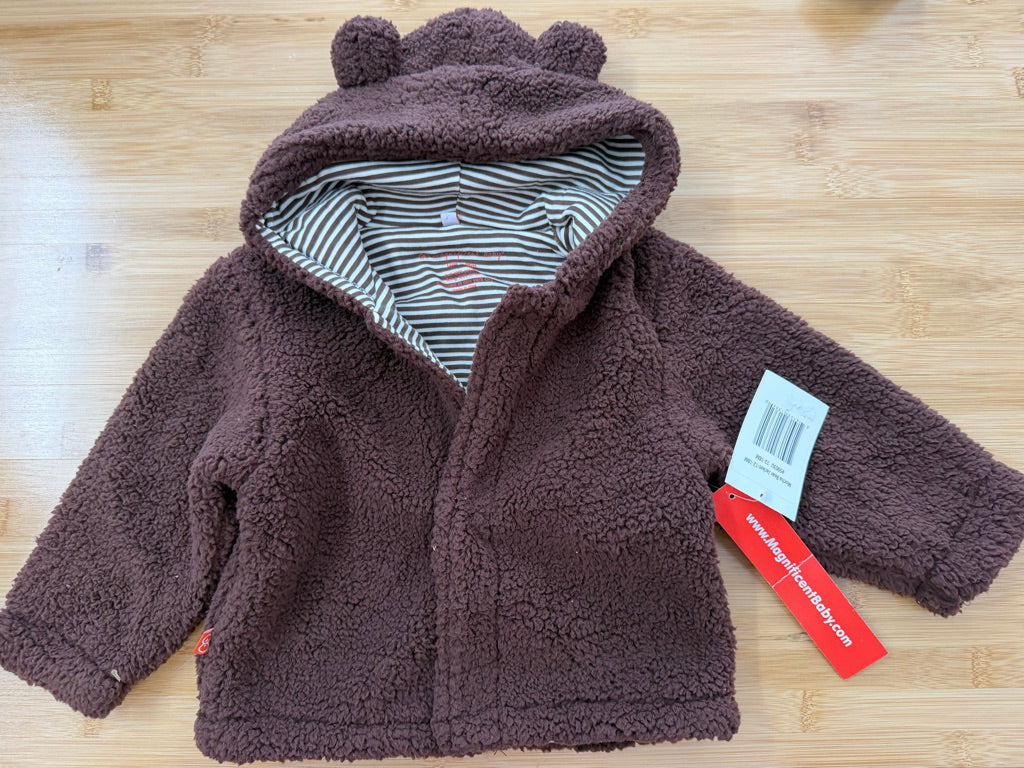 Magnificent Baby (Magnetic Me) Sherpa Bear Jacket – 12–18M | Mocha Magnetic Closure | NWT