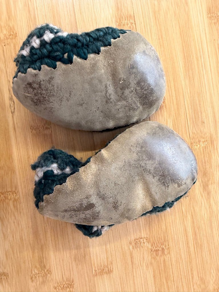 Padraig Booties – 7.25" | Green & Grey Wool | Play - Nest and Sprout-Consignment