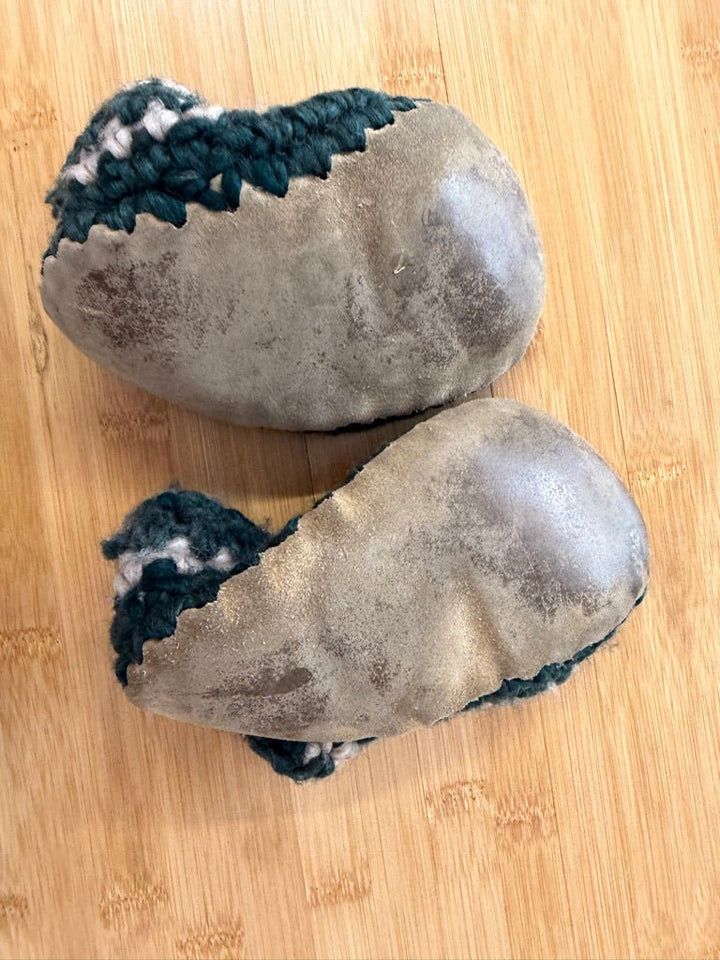 Padraig Booties – 7.25" | Green & Grey Wool | Play - Nest and Sprout-Consignment
