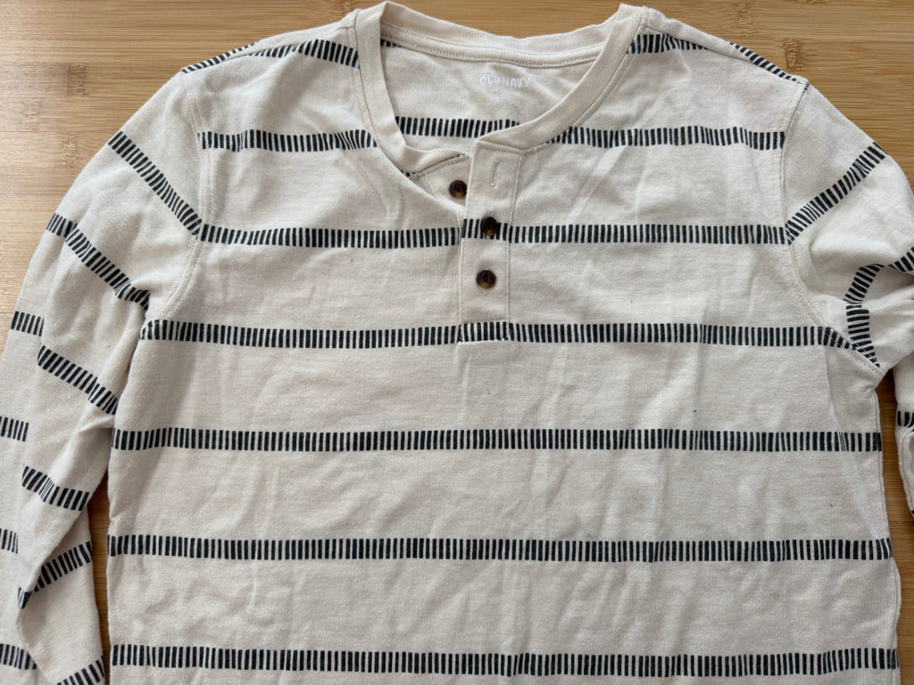 Old Navy Striped Shirt – XXL (18) | Cream & Grey | Play