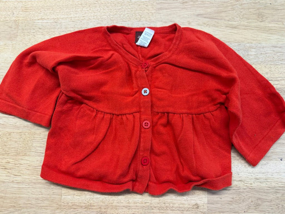 Tea Collection Red Knit Button-Up Sweater – 18–24M - Nest and Sprout-Consignment