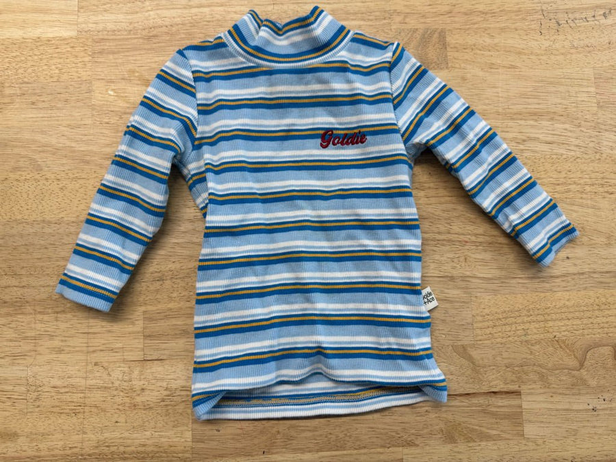Goldie + Ace Ribbed Turtleneck Shirt Blue Stripe | Size 12–18M - Nest and Sprout - Consignment