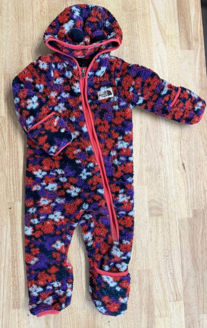 The North Face Fleece Bunting Suit – 6–12M | Pink Purple Navy - Nest and Sprout - Consignment