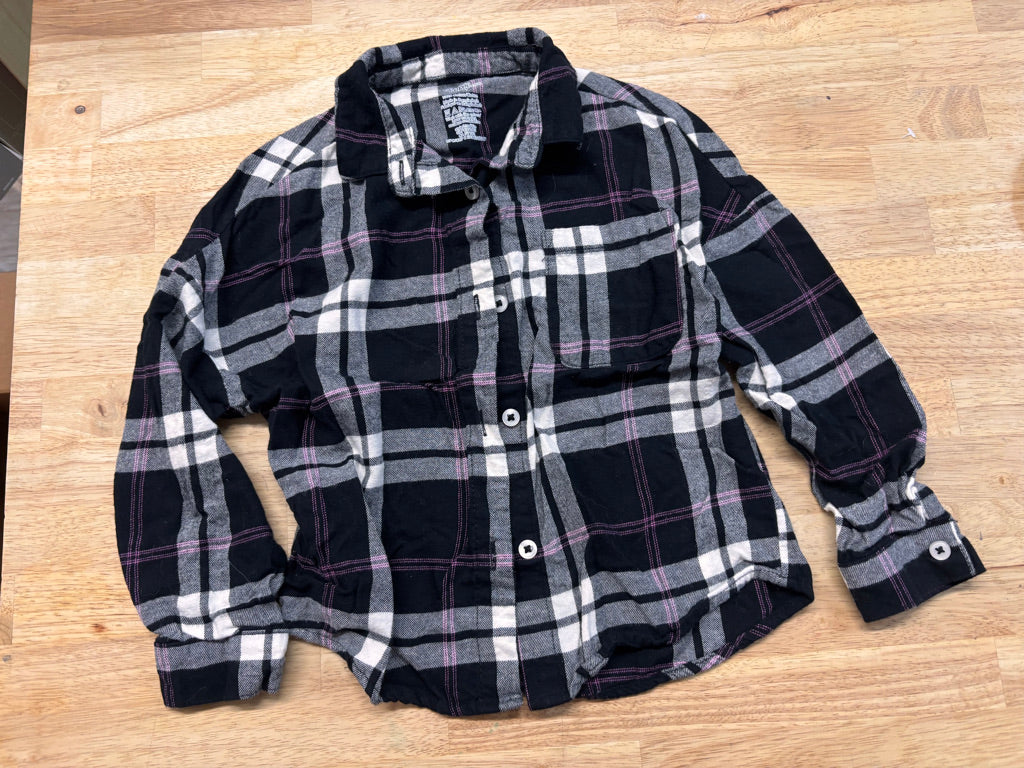 George Button-Up – 5-6Y Black/Purple