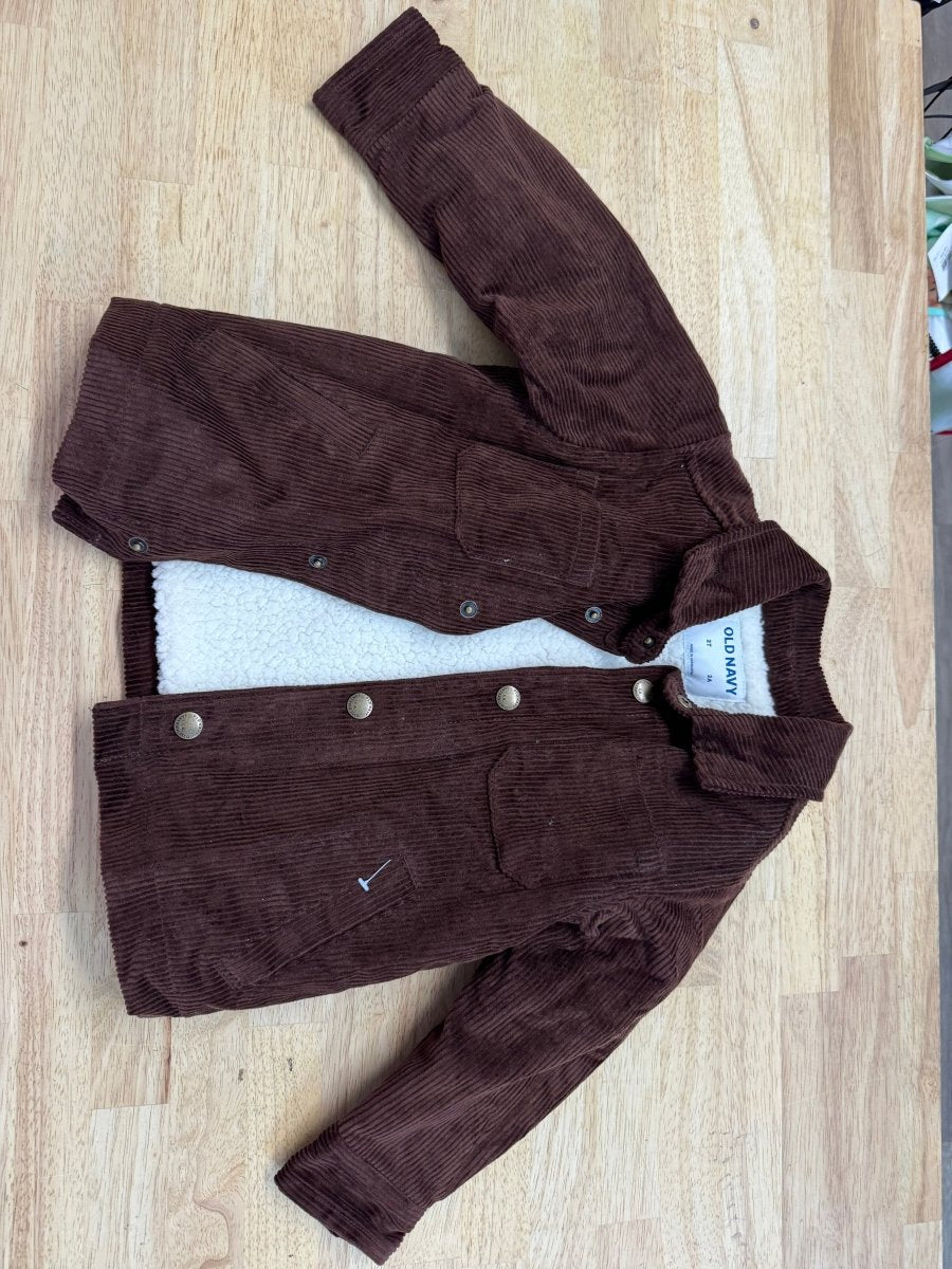 Old Navy Corduroy Sherpa-Lined Snap Jacket – 2T - Nest and Sprout-Consignment