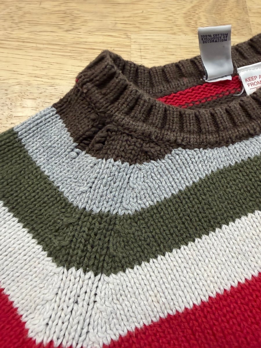 Gap Knit Sweater – 4 | Red, White, Green, Grey and Brown - Nest and Sprout-Consignment