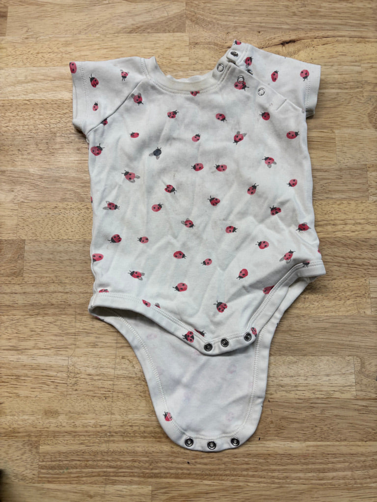 Pehr ladybug Print Bodysuit – Cream | 12–18M IMPERFECT