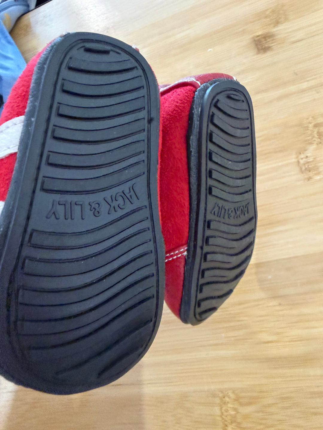 Jack & Lily Red Velcro Shoe – 6–12M | Excellent