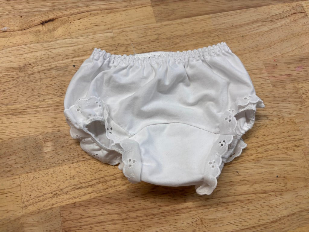 TC Creations Diaper Cover – Size 0 - 3M White - Nest and Sprout - Consignment
