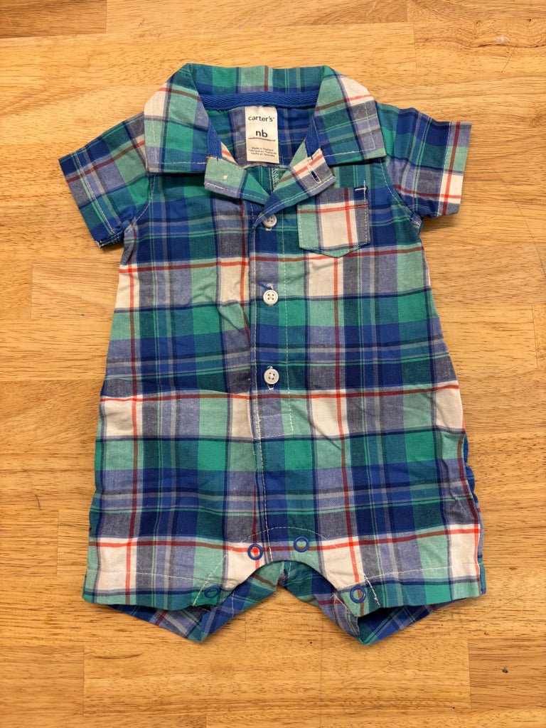 Carter’s NB Plaid Romper - Nest and Sprout - Consignment