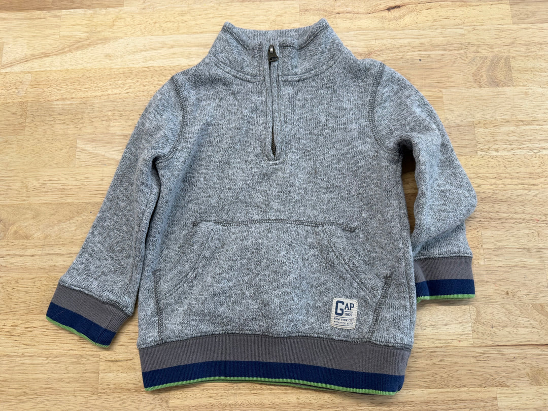 Gap Quarter Zip Knit Sweater Grey | Size 2–3Y