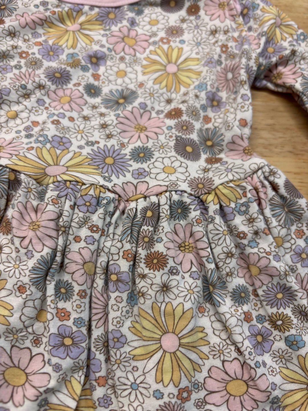 Milkberry Dress Set – 6-9M Pink Floral Bamboo