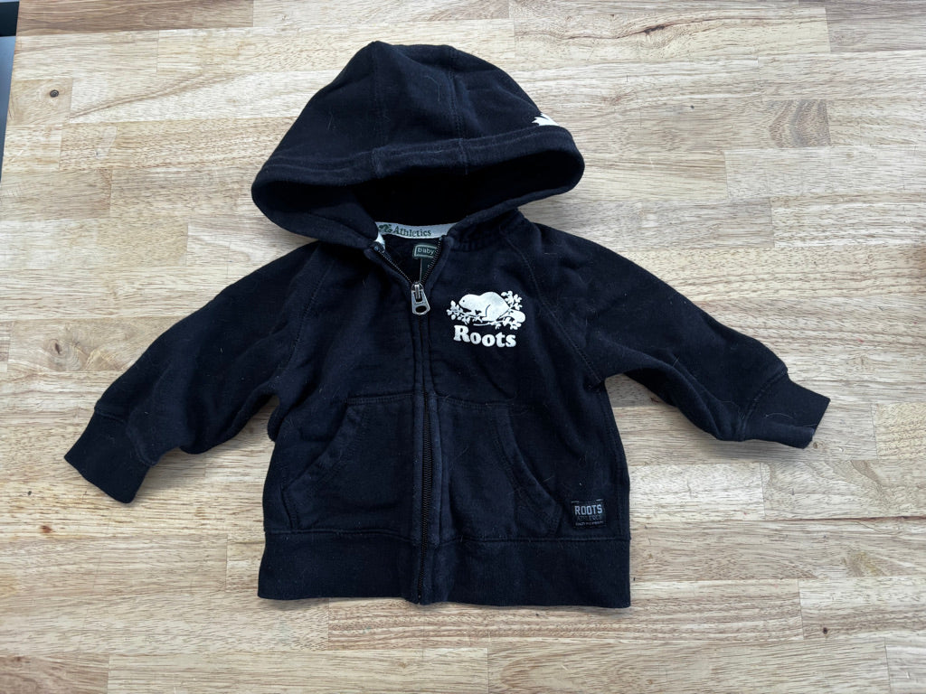 Roots Black Zip Hoodie | Size 6–12M