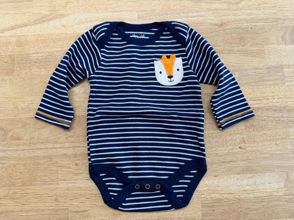 René Rofé Baby Striped Long Sleeve Bodysuit Blue | Size 6–9M