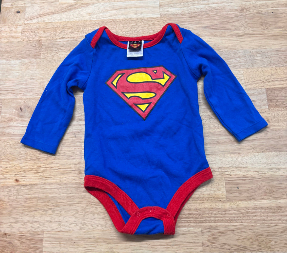 Superman Bodysuit – 6–12M Blue & Red