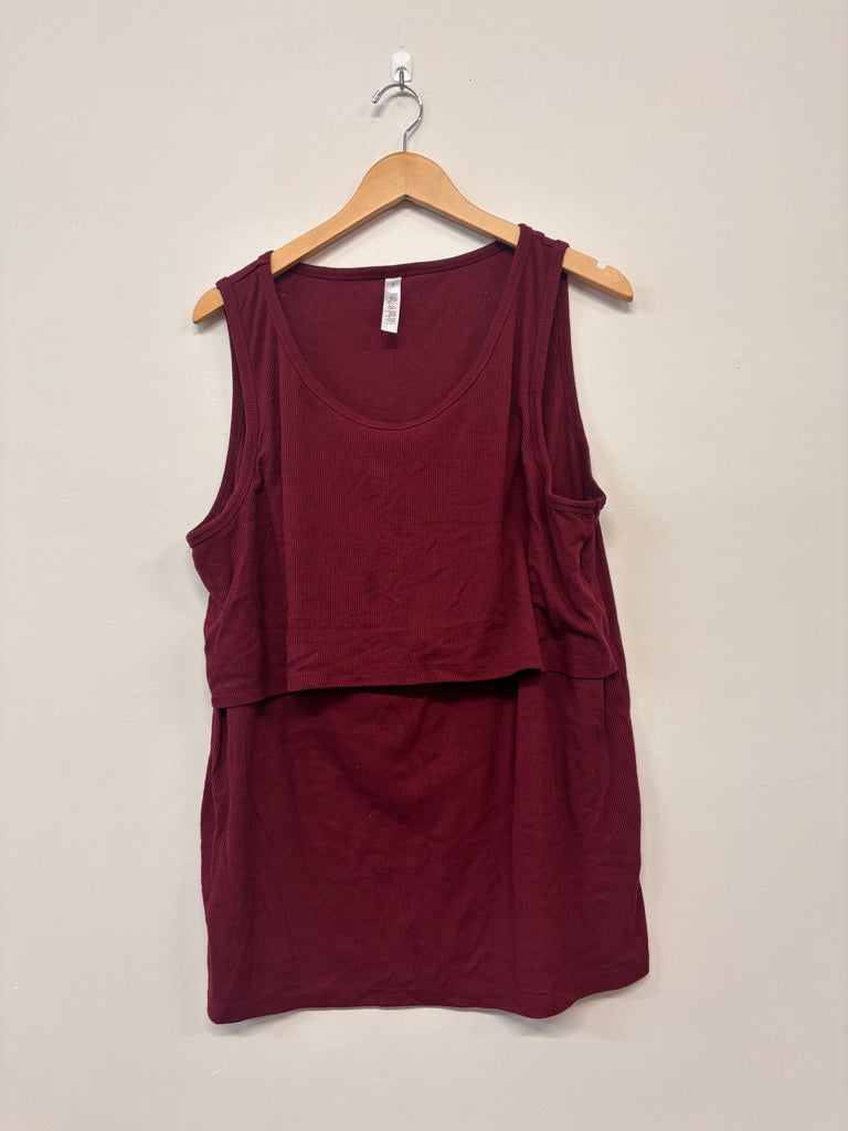 Latched Mama Ribbed Tank – Size 1X Red