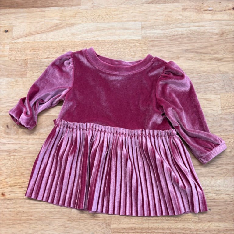 George 3–6M Velour Dress – Pink - Nest and Sprout-Consignment