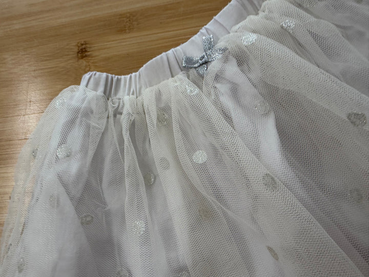 Souris Mini Tulle Overlay Skirt Dress –18M | White & Light Yellow Tulle | Play