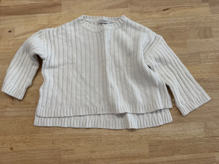 I Love J Knit Sweater – S (2/3Y) | Cream Long Sleeve