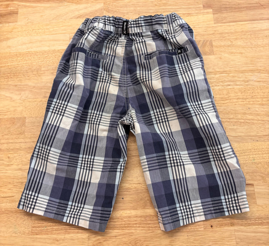 Hurley Size 8 Blue Plaid Shorts imperfect