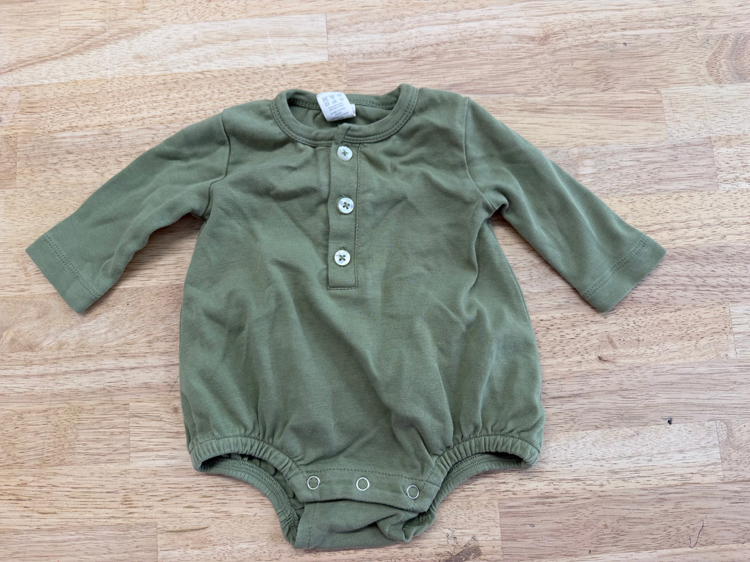 Kate Quinn Bubble Bodysuit – 3–6M | Green Long Sleeve