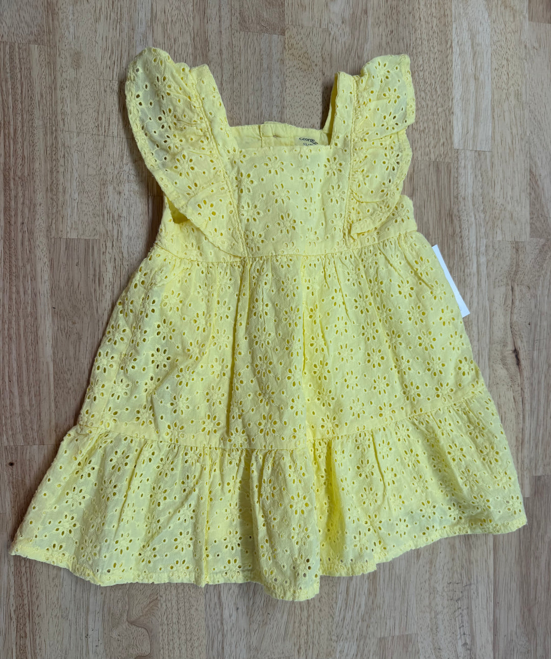 George Open-Work Floral Dress – 12–18M | Yellow