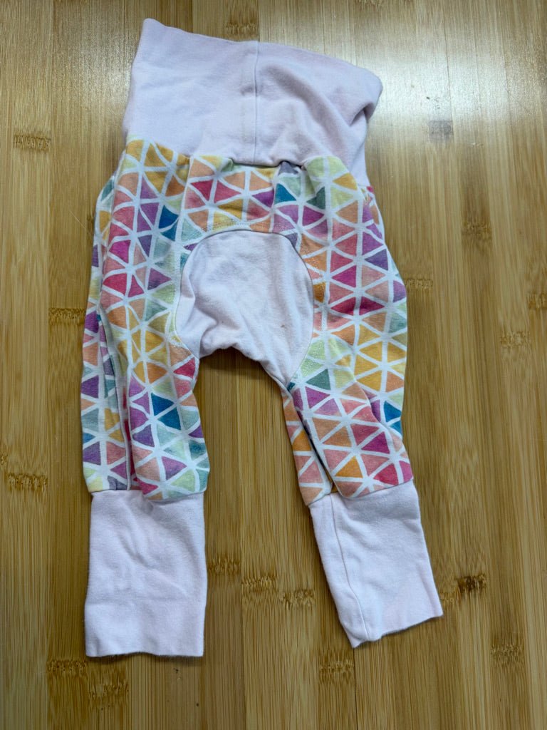 Sugar Sandwich Designs Grow With Me Pants – 3M–12M | Geometric Cloth Diaper Bum Wide Leg - Nest and Sprout-Consignment