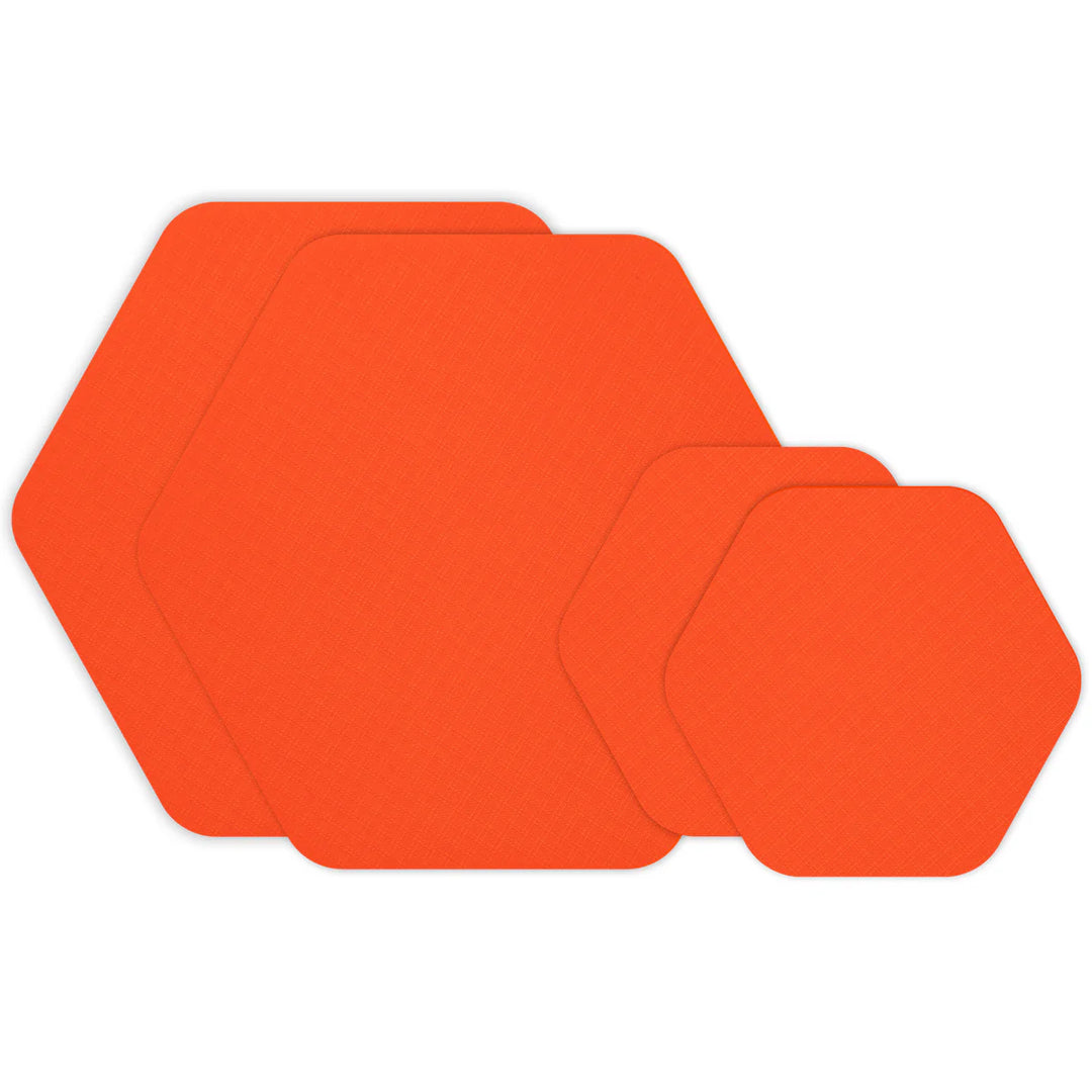 Tenacious Tape Rip Stop HEX Repair Patches | Orange