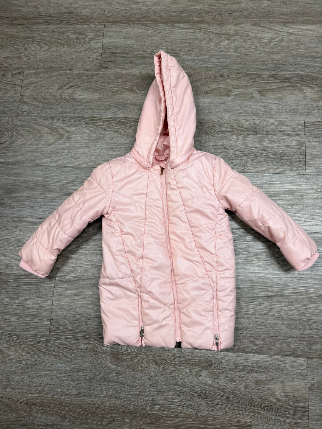 Mayoral Puffer Jacket – 36 Months (98cm) | Pink | Fleece Lined | Zip-Off Hood