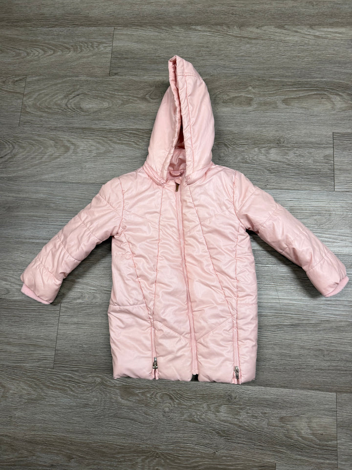 Mayoral Puffer Jacket – 36 Months (98cm) | Pink | Fleece Lined | Zip-Off Hood