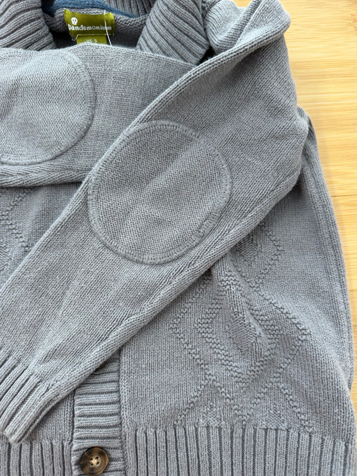 Pandemonium Knit Sweater – 4–5 (100cm) | Grey Button-Up Collar