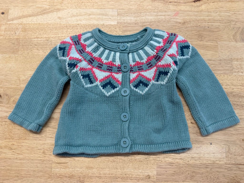 Tea Collection Blue Decorative Collar Knit Sweater – 12–18M | Pink & Blue - Nest and Sprout-Consignment