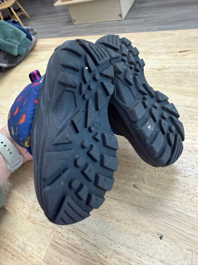 Rainbow Heart Galosh Winter Boots – 7 (EU 23) | Black Navy Velcro Front