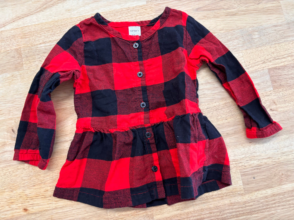 Carters Peplum 18M Top – Buffalo Plaid