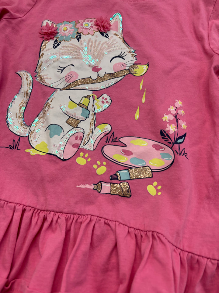 Cynthia Rowley Peplum Cat Graphic Top – Size 7/8Y