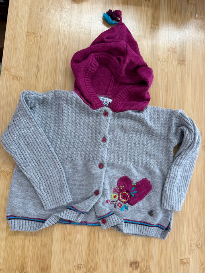 Souris Mini Knit Hooded Sweater Two-Piece Set – 24M