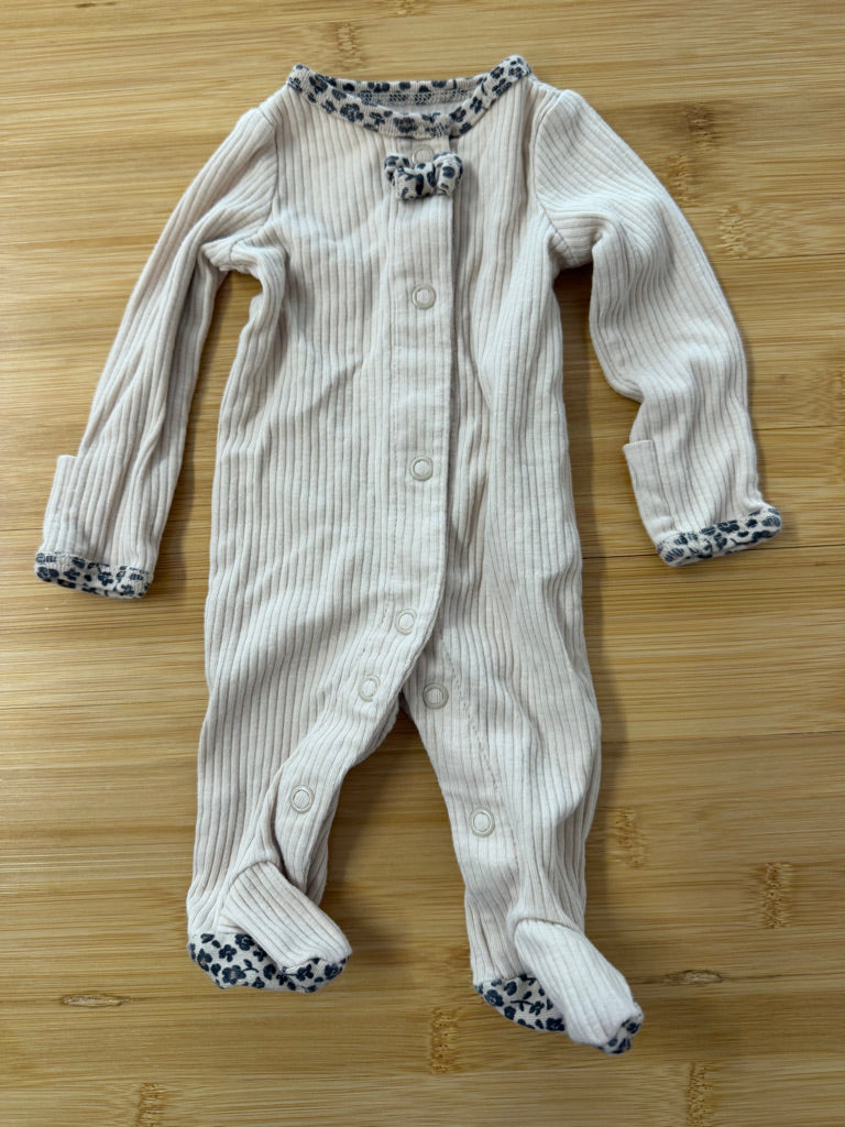 Carter's Snap-Up Sleeper – Premie | Footed Leopard Print with Bow